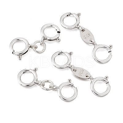 Anti-Tarnish 4Pcs 2 Style 925 Sterling Silver Spring Ring Clasps Sets STER-TA0001-05-1