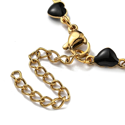 Ion Plating(IP) Golden 304 Stainless Steel Heart Link Chain Necklaces NJEW-E098-02G-04-1