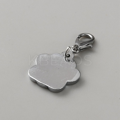 Zinc Alloy Enamel Glitter Powder Pendant Decoration HJEW-WH0001-14P-01-1