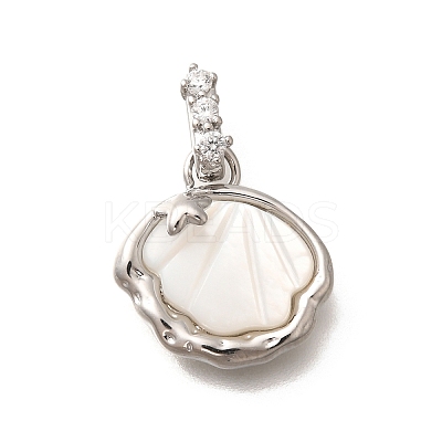 Brass Shell Pendants KK-B127-08P-1