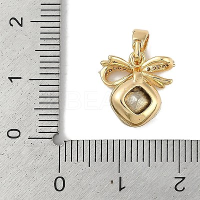 Brass Micro Pave Cubic Zirconia Charms KK-P283-23G-1