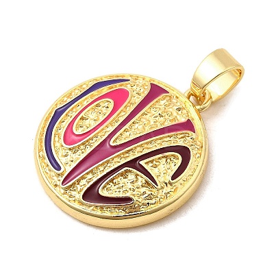 Brass Enamel Pendants KK-I378-19G-A-1