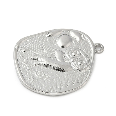 304 Stainless Steel Ancient Coin Owl Pendants STAS-S186-02P-1
