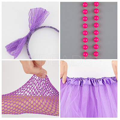 80s Fancy Dress Neon Accessories Tutu Party Costume Sets DIY-WH20062-11D-1