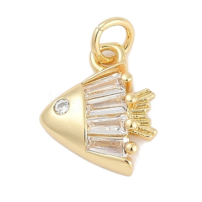 Brass Micro Pave Cubic Zirconia Pendants KK-Q028-60G-1