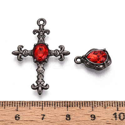 Alloy Rhinestone and Resin Pendants PALLOY-T093-01B-1