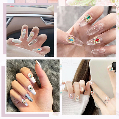 36Pcs 6 Colors Alloy Rhinestone Cabochons MRMJ-CP0001-08-1