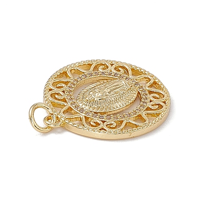 Brass Clear Cubic Zirconia Pendants KK-E068-VA059-2-1