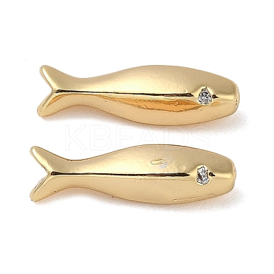 Brass Micro Pave Cubic Zirconia Beads KK-U045-15G-1