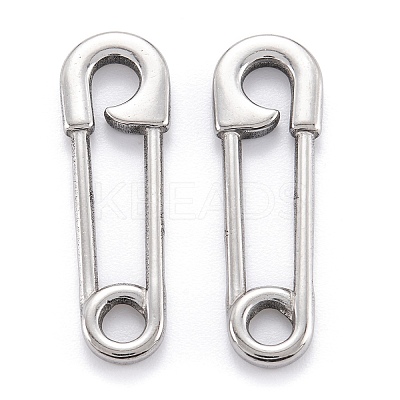 Non-Tarnish 304 Stainless Steel Safety Pin Pendant Charms X-STAS-M291-12P-1
