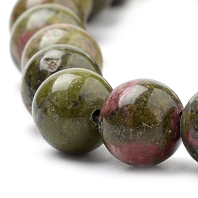 Natural Unakite Beads Strands G-S259-14-4mm-1