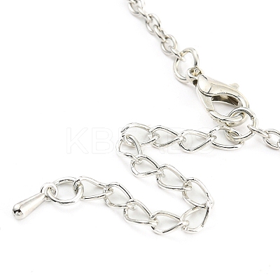 Valentine's Day Acrylic Pendant Necklace with Zinc Alloy Chains NJEW-D049-01C-P-1