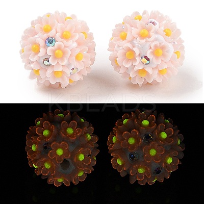 Handmade Luminous Polymer Clay Rhinestone Fancy Beads CLAY-H003-04B-1
