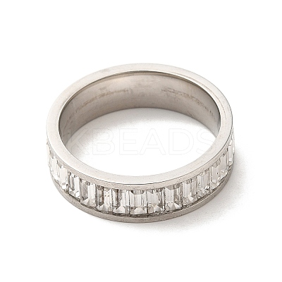 304 Stainless Steel Finger Ring with Cubic Zirconia RJEW-Z029-02P-1