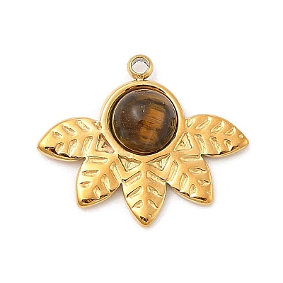 Natural Tiger Eye Pendants STAS-F312-01G-03-1