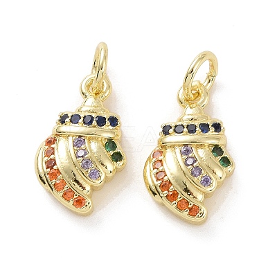Brass Micro Pave Cubic Zirconia Charms KK-E068-VF115-1