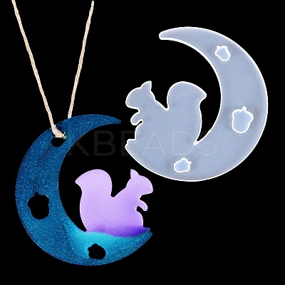 DIY Animal on the Crescent Moon Big Pendant Silhouette Silicone Molds LS-DIY-F125-05-1
