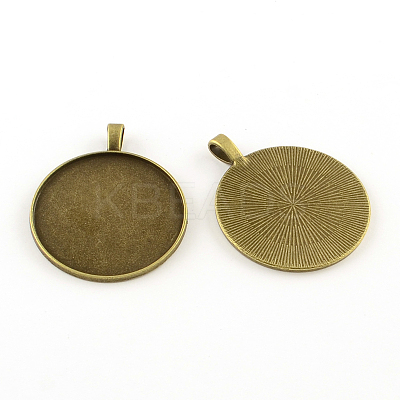 Vintage Tibetan Style Alloy Pendant Cabochon Settings TIBEP-M018-146AB-NF-1