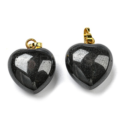 Natural Black Stone Pendants G-I311-A19-G-01-1