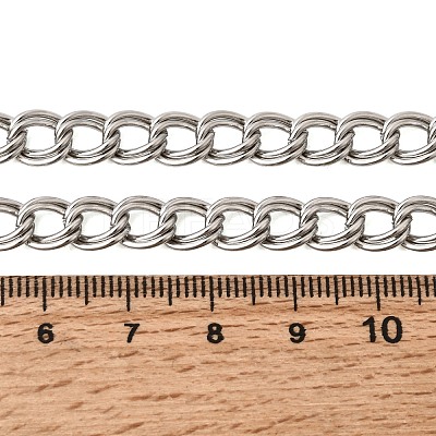 7MM 201 Stainless Steel Double Link Chains Necklaces for Unisex NJEW-K302-21P-1