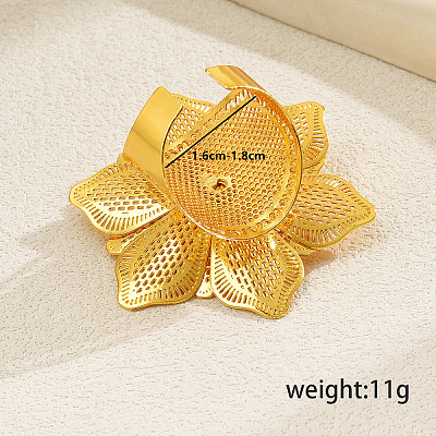 Iron Hollow Flower Cuff Rings NM9371-1