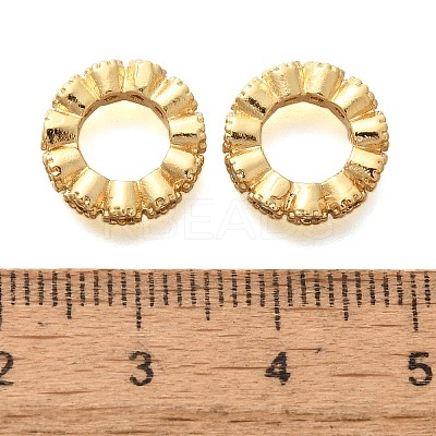 Rack Plating Brass Micro Pave Clear Cubic Zirconia European Beads KK-H508-23B-G-1