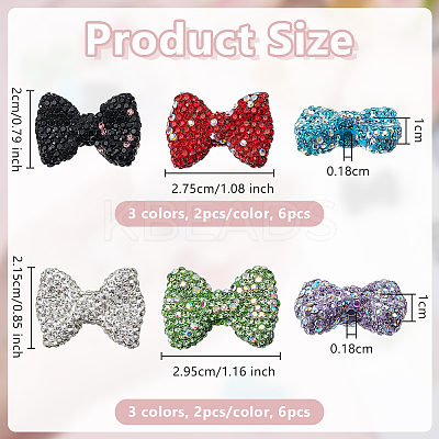 12Pcs 6 Styles Handmade Polymer Clay Rhinestone Beads CLAY-OC0001-09-1
