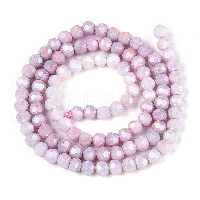 Anti-Tarnish Electroplate Glass Beads Strands EGLA-T021-4mm-15-03-1