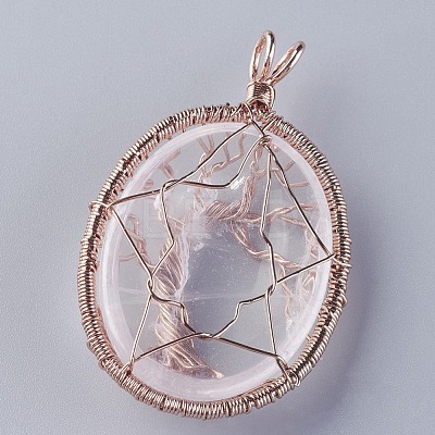 Natural Quartz Crystal Big Pendants G-G771-C06-1