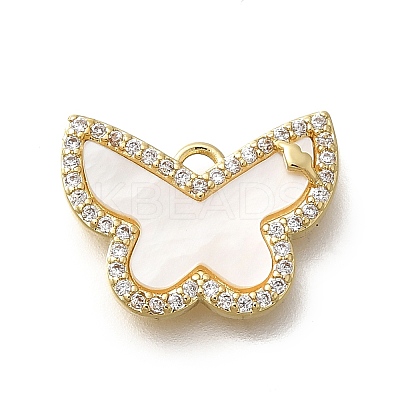 Brass Micro Pave Cubic Zirconia Pendants KK-Q035-05G-1