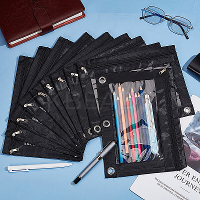 Oxford Cloth with Alloy Pen Cases for 3-Ring Binder AJEW-CP0008-02B-1