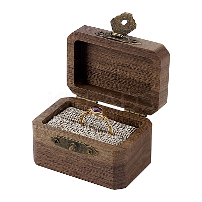 Rectangle Wood Championship Rings Display Boxes CON-WH0089-120-1