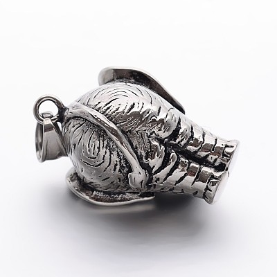 304 Stainless Steel Elephant Pendants STAS-E094-09AS-1