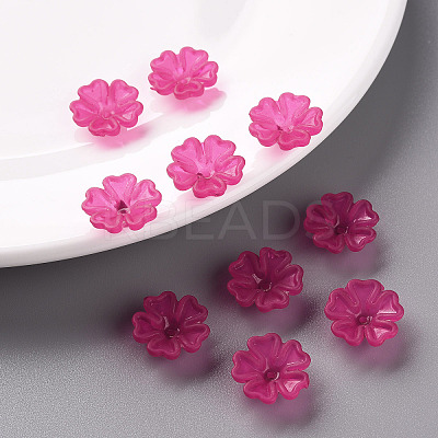 Transparent Frosted Acrylic Bead Caps X-MACR-S371-04A-706-1