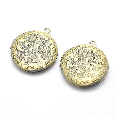 Brass Locket Pendants KK-F717-41AB-NR-1