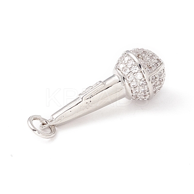 Brass Micro Pave Clear Cubic Zirconia Pendants ZIRC-P098-11P-1