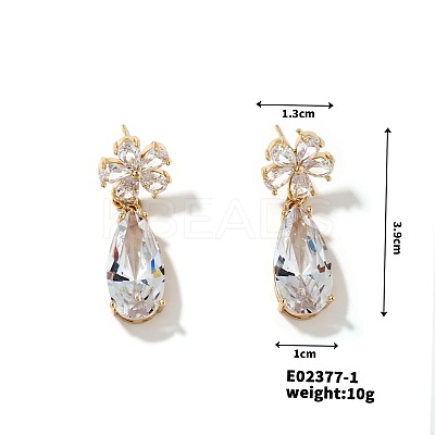 Shiny Flower Stud Earrings with American Style and Personality YB1145-1-1