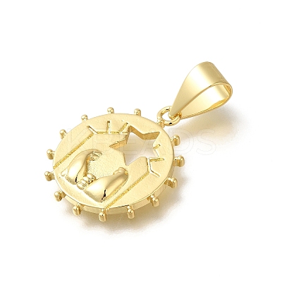 Rack Plating Brass with Cubic Zirconia Pendants KK-Z086-59G-1