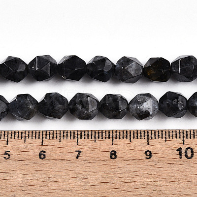 Natural Larvikite Beads Strands G-T139-8mm-51-1