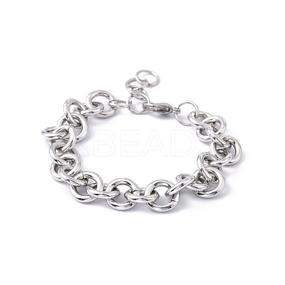 Tarnish Resistant 304 Stainless Steel Rolo Chain Bracelets BJEW-F433-02P-1