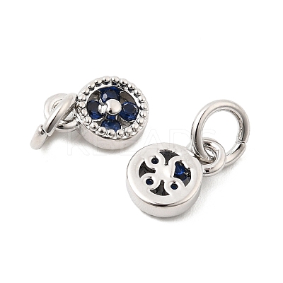 Brass Micro Pave Cubic Zirconia Pendants KK-Z147-01P-03-1