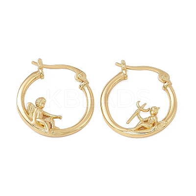 Angel & Devil Asymmetrical Earrings EJEW-A091-01G-1