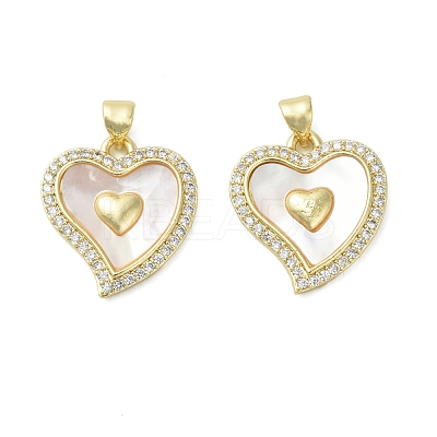 Brass Micro Pave Cubic Zirconia Pendants KK-D384-06G-01-1