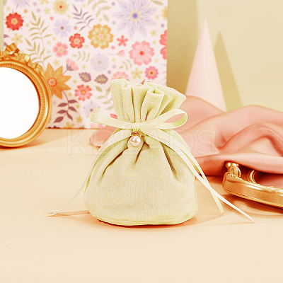 Velvet Jewelry Bags with Drawstring & Plastic Imitation Pearl LS-TP-CJC0001-03I-1