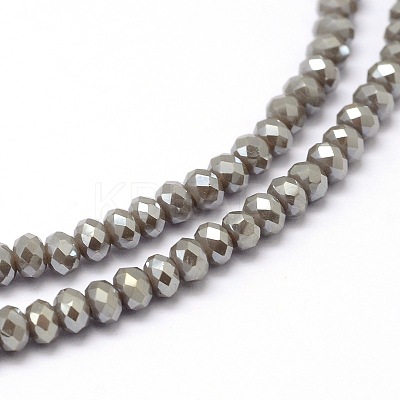 Faceted Rondelle Full Rainbow Plated Electroplate Glass Beads Strands EGLA-M004-2mm-A04-1