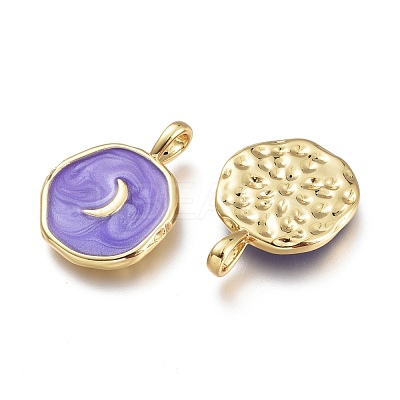 Brass Enamel Pendants KK-K248-06G-1