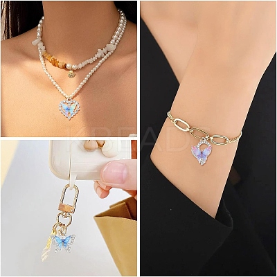 10Pcs 10 Styles Alloy with Rhinestone Pendants FIND-YW0009-49-1