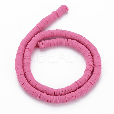 Handmade Polymer Clay Beads Strands CLAY-R089-6mm-051-1