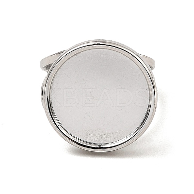 Non-Tarnish 304 Stainless Steel Open Cuff Pad Ring Settings X-RJEW-Z018-41P-1