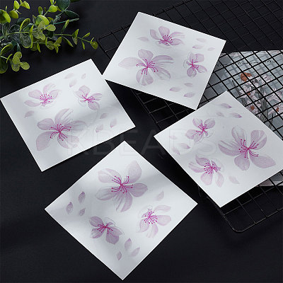 Waterproof Cherry Blossom PET Waterpoof Car Stickers DIY-WH0366-46-1